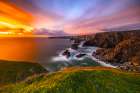 United Kingdom, England, Cornwall. Carnewas, The Cove at Bedruthan Steps at Sunset Art Print